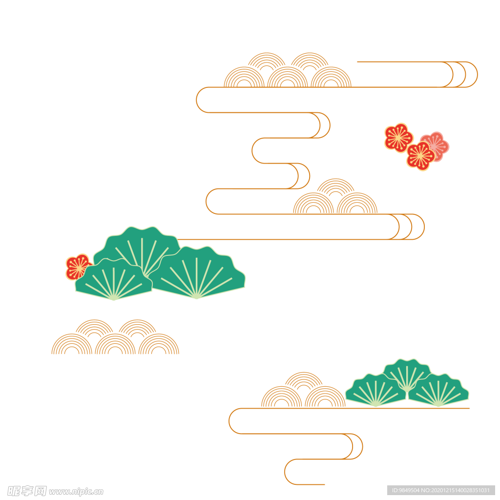 中国风金色祥云PNG免扣素材