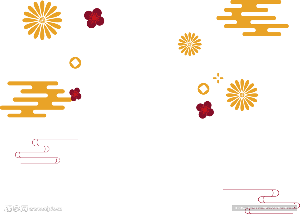 中国风金色祥云PNG免扣素材