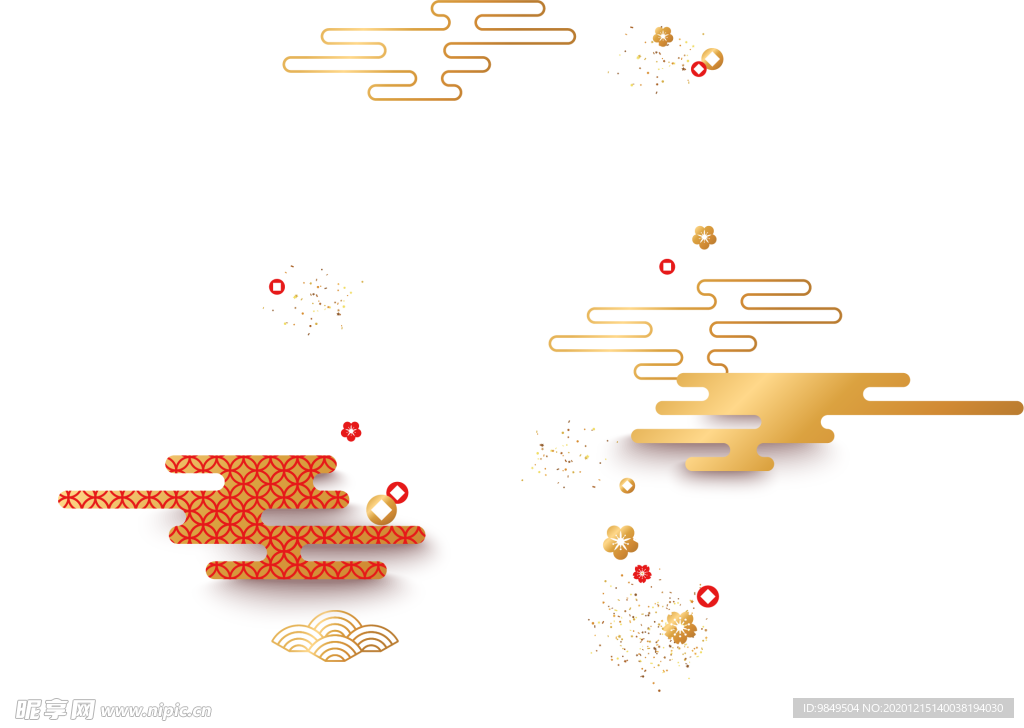 中国风金色祥云PNG免扣素材
