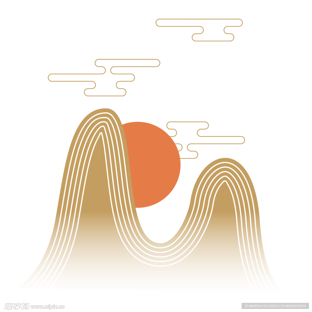 中国风金色祥云PNG免扣素材