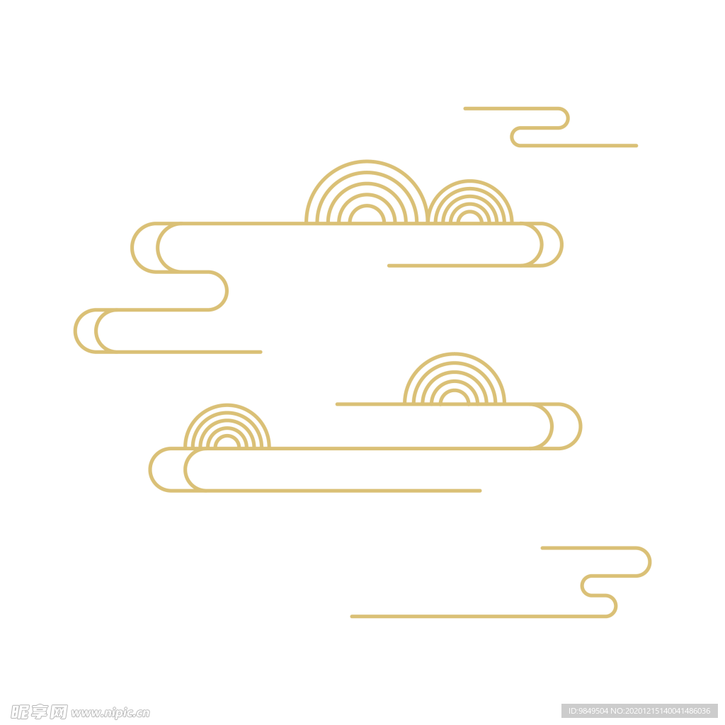 中国风金色祥云PNG免扣素材