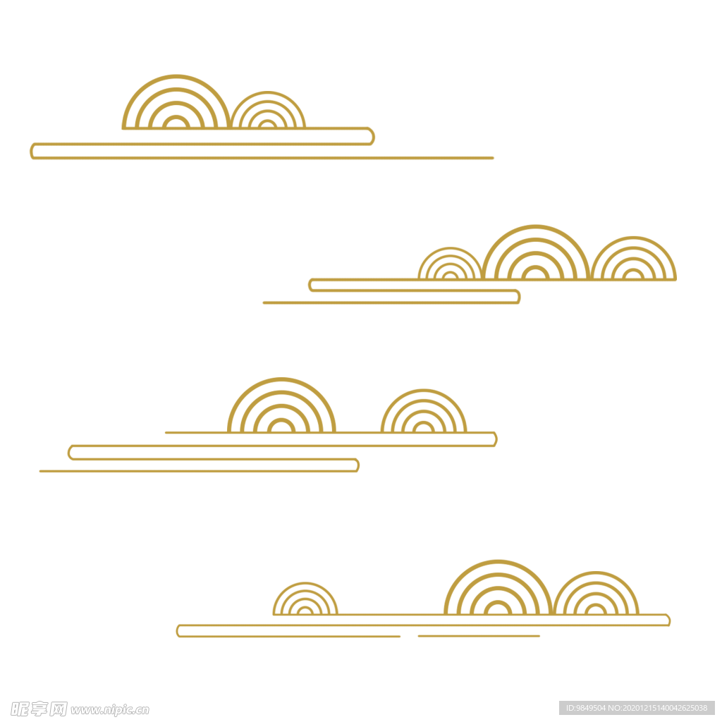 中国风金色祥云PNG免扣素材