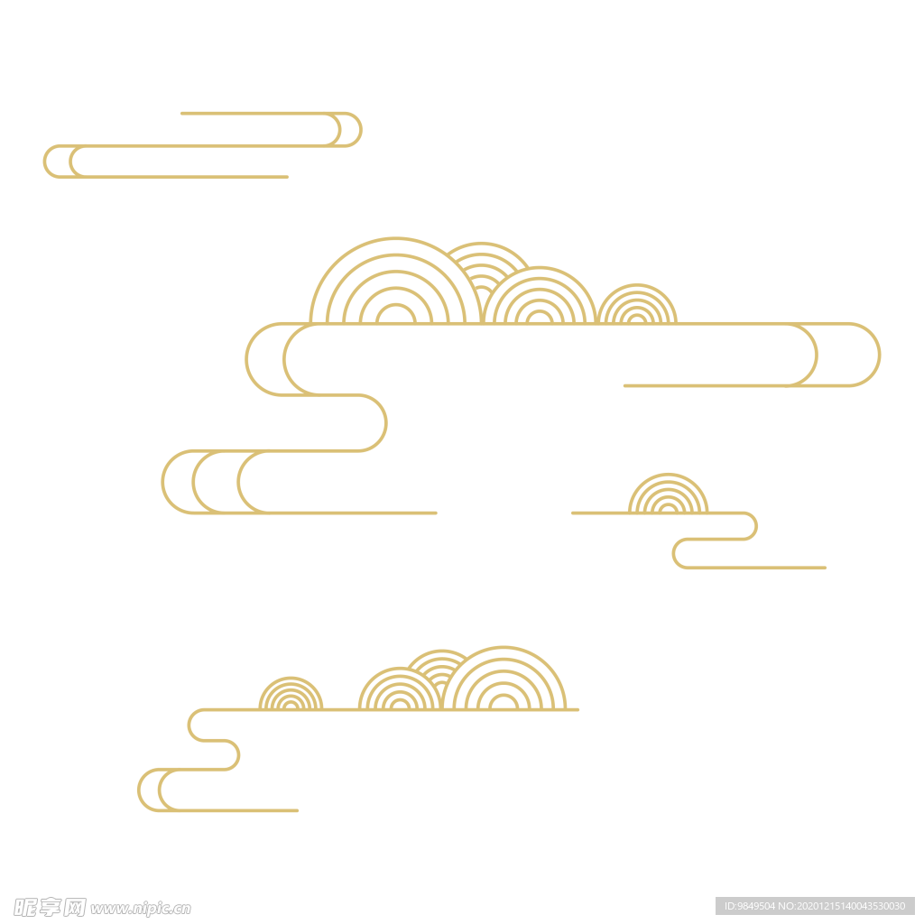 中国风金色祥云PNG免扣素材