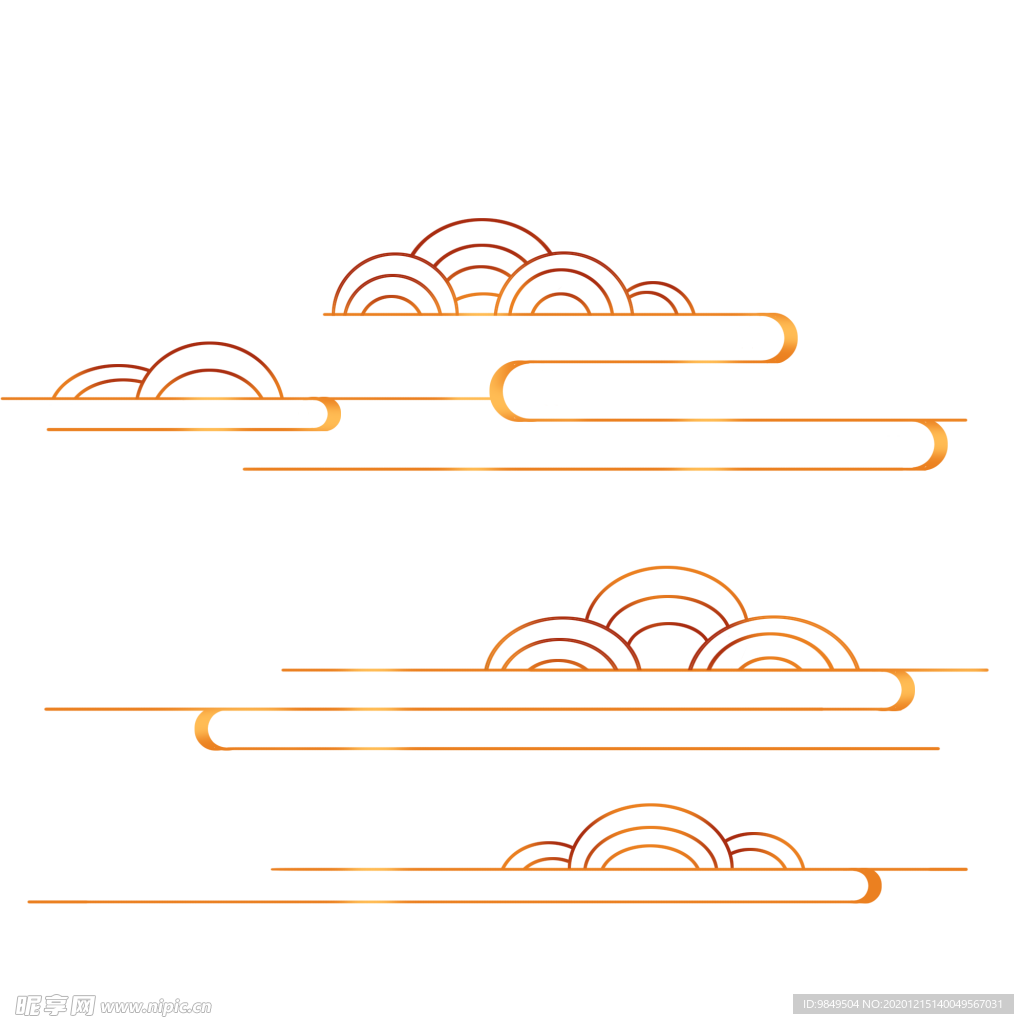 中国风金色祥云PNG免扣素材