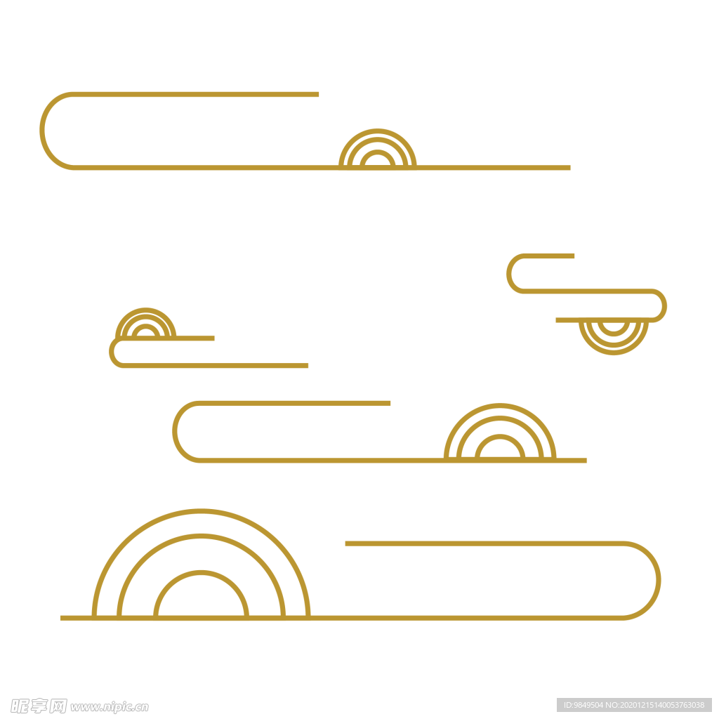 中国风金色祥云PNG免扣素材