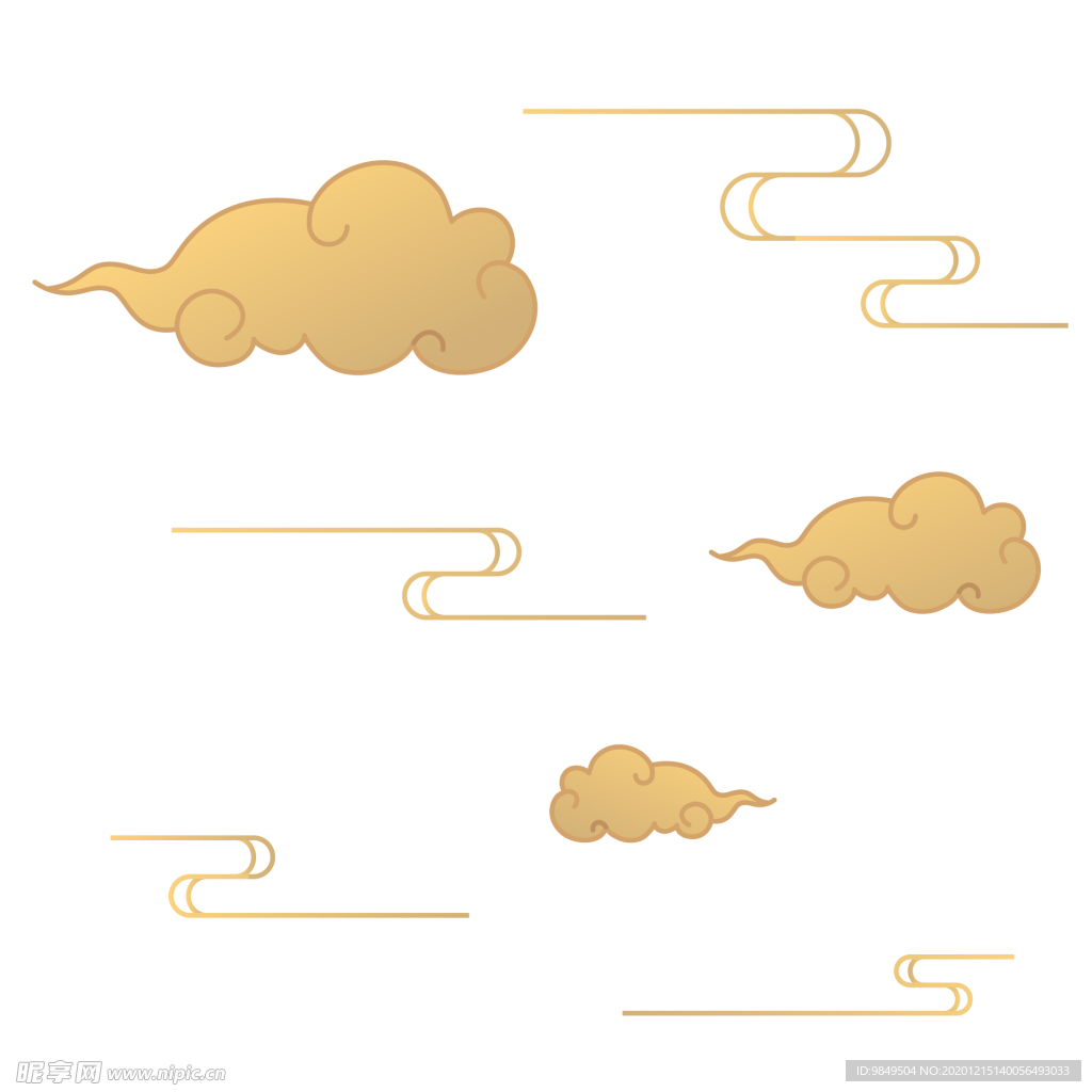 中国风金色祥云PNG免扣素材