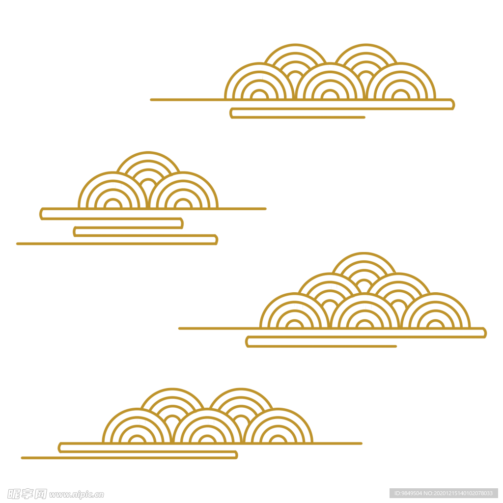 中国风金色祥云PNG免扣素材