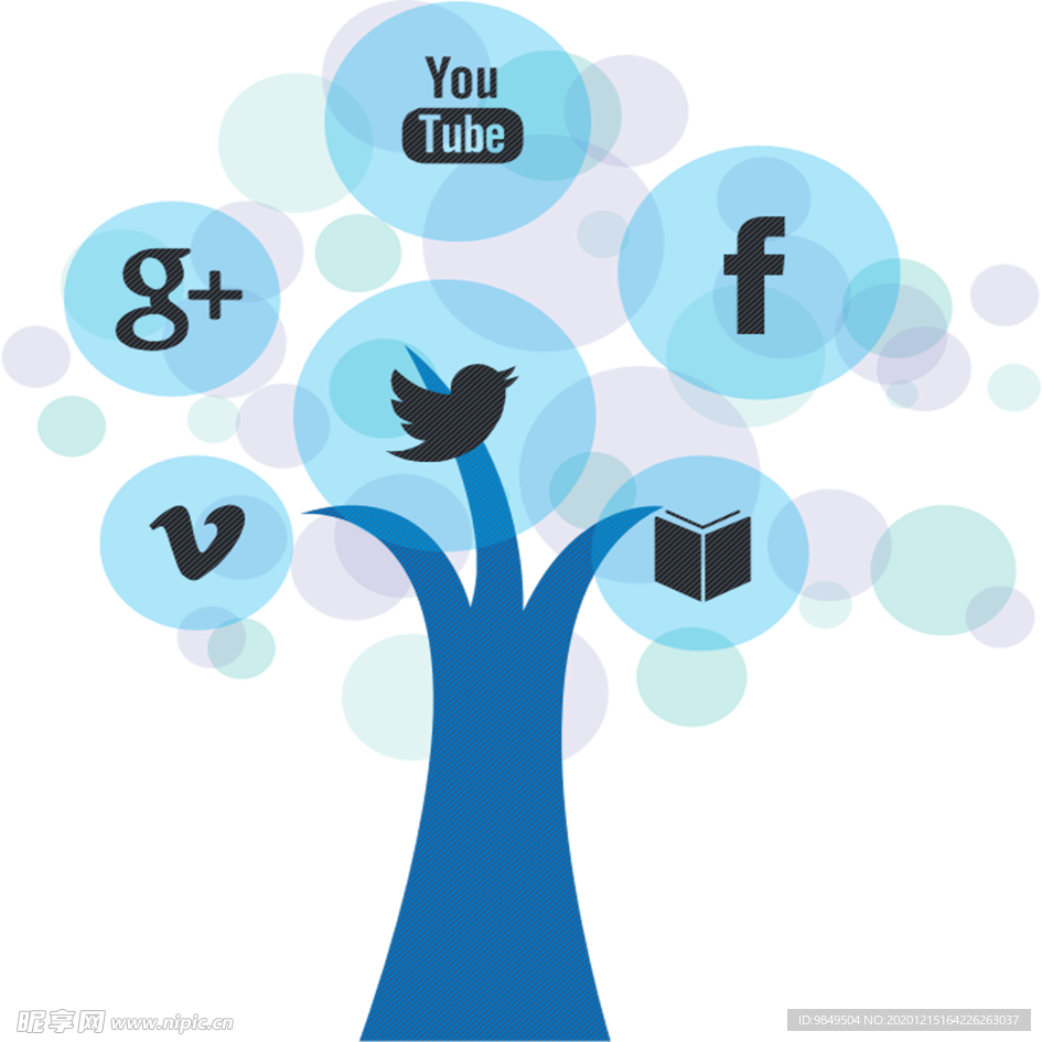 创意智慧树科技树PNG素材
