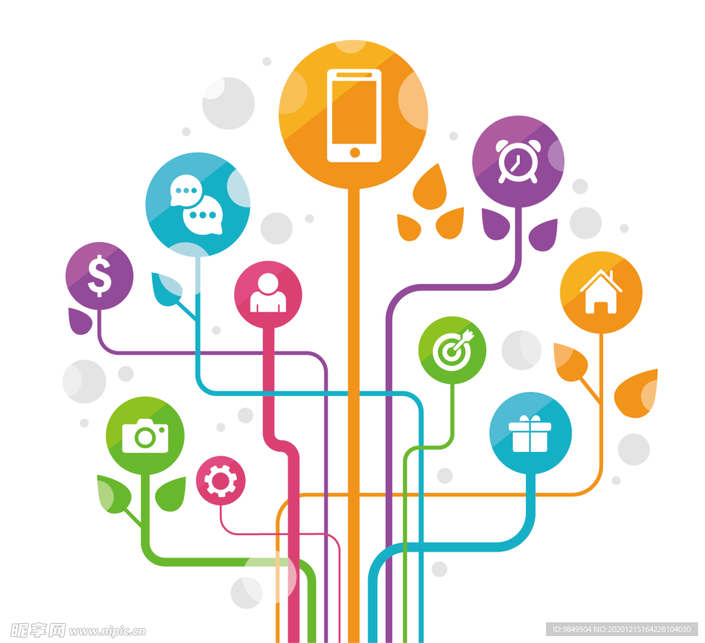 创意智慧树科技树PNG素材