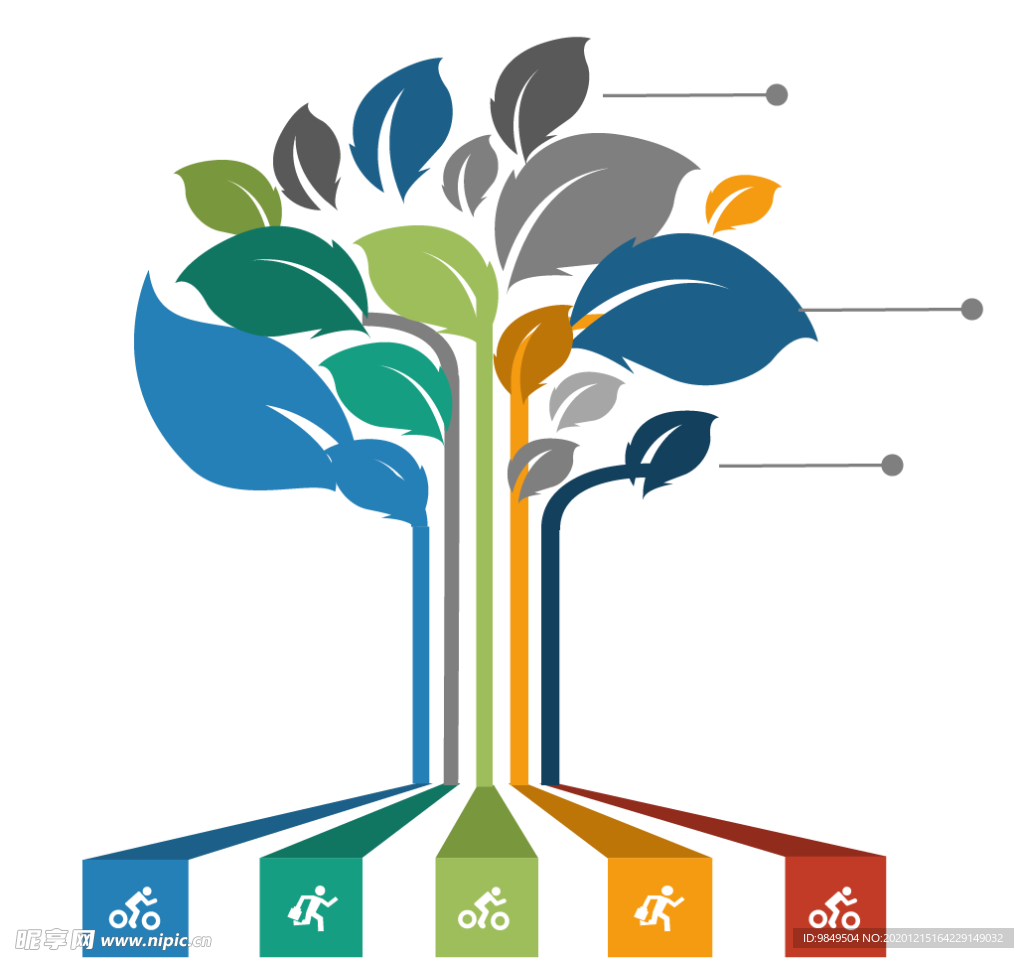 创意智慧树科技树PNG素材
