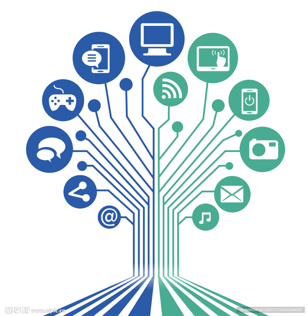 创意智慧树科技树PNG素材