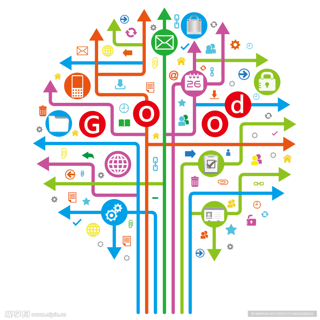 创意智慧树科技树PNG素材