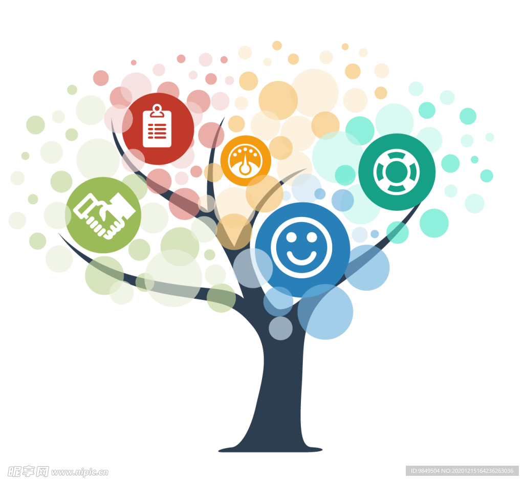 创意智慧树科技树PNG素材