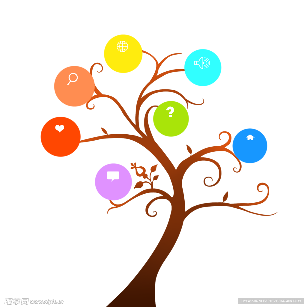 创意智慧树科技树PNG素材