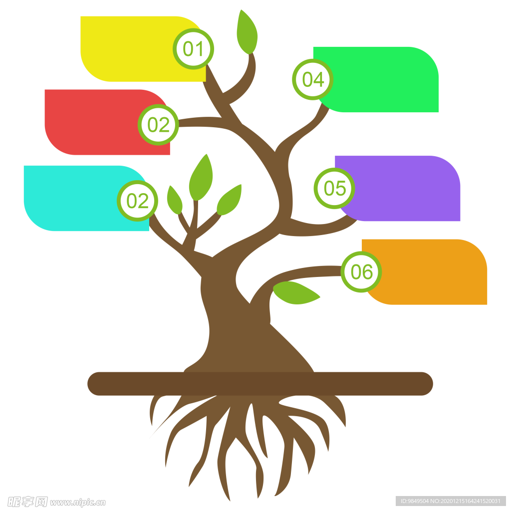 创意智慧树科技树PNG素材