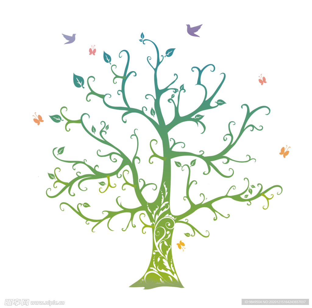 创意智慧树科技树PNG素材