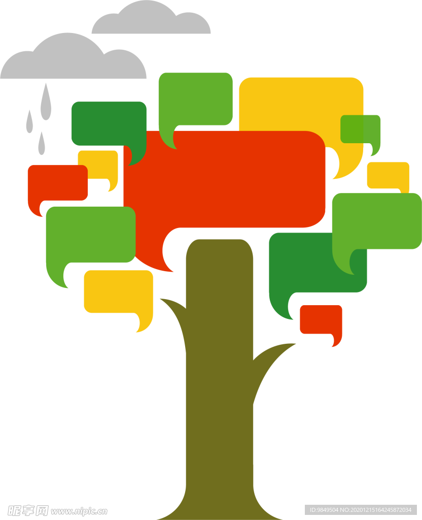 创意智慧树科技树PNG素材