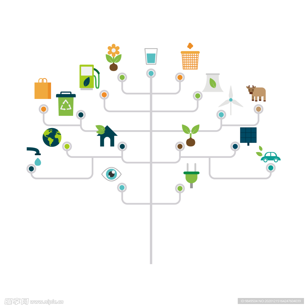 创意智慧树科技树PNG素材