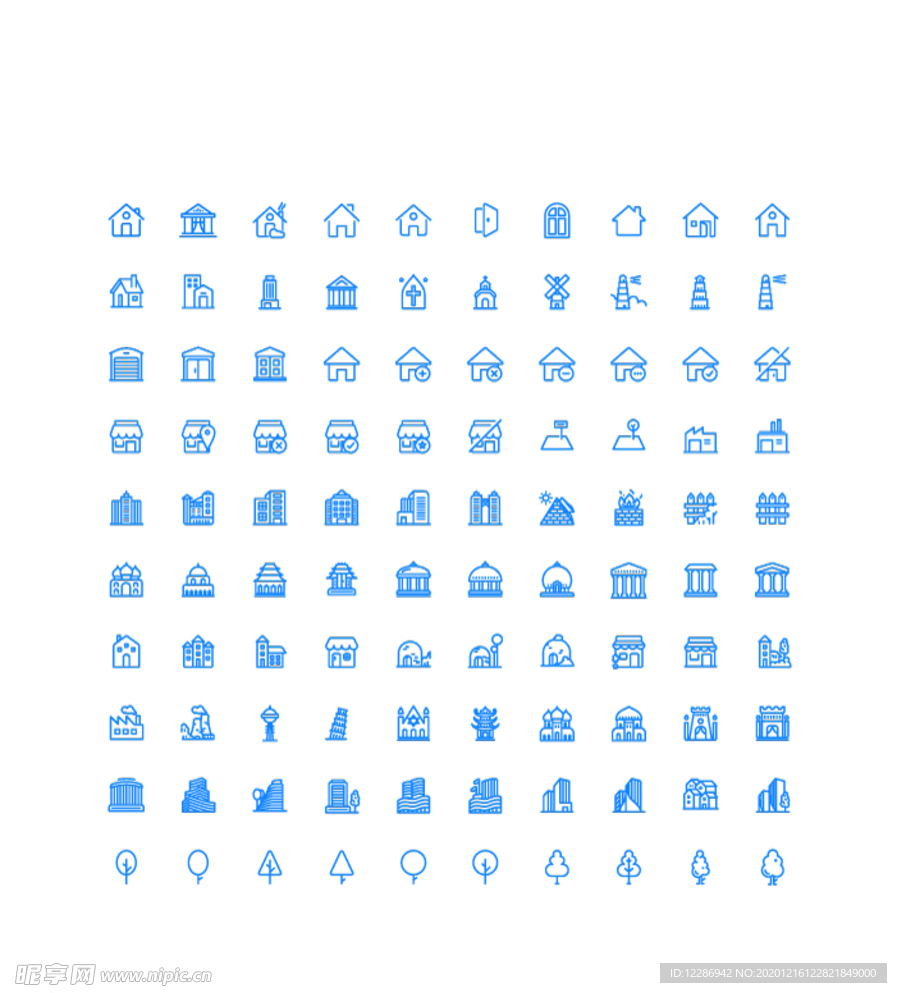 100个建筑UI图标
