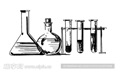 锥形瓶试管化学实验器材PNG