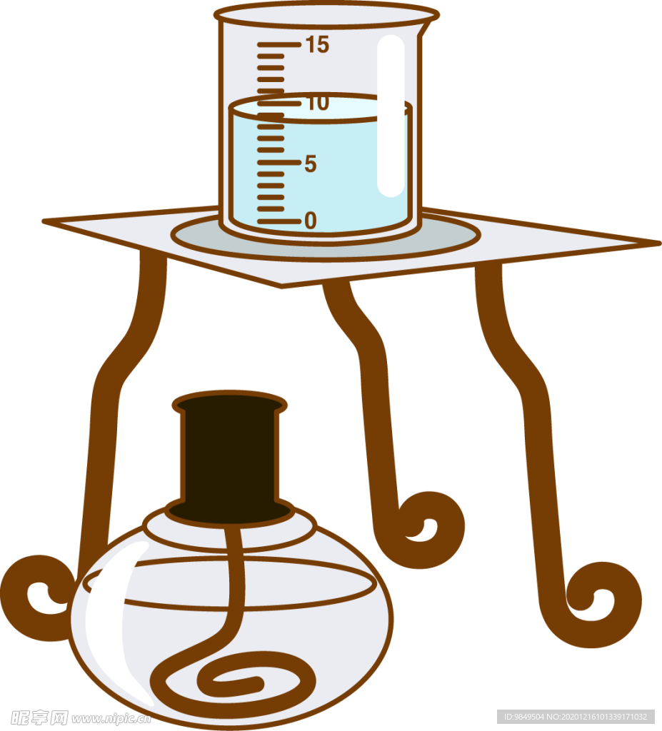 烧杯化学实验器材PNG
