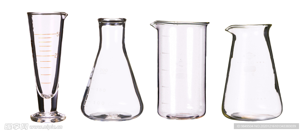 锥形瓶烧杯化学实验器材PNG
