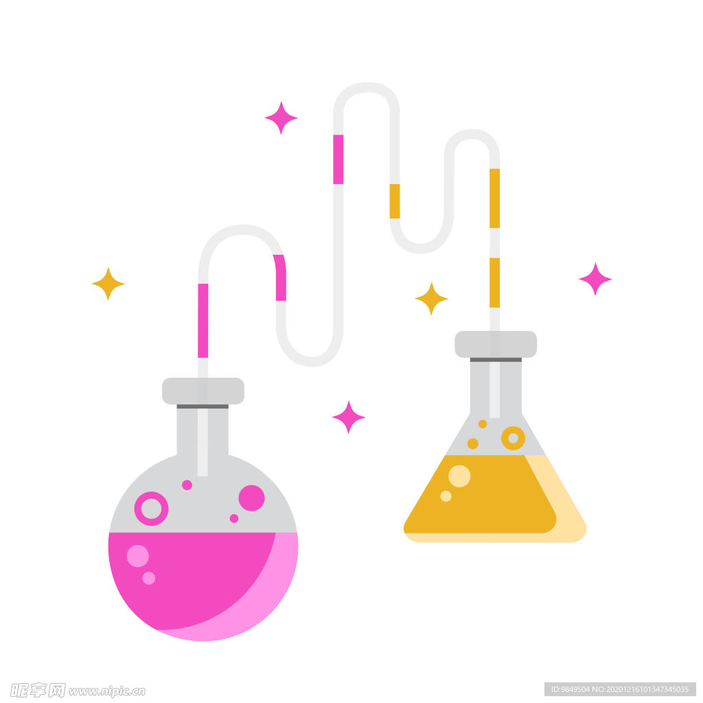 圆底烧瓶锥形瓶实验器材PNG