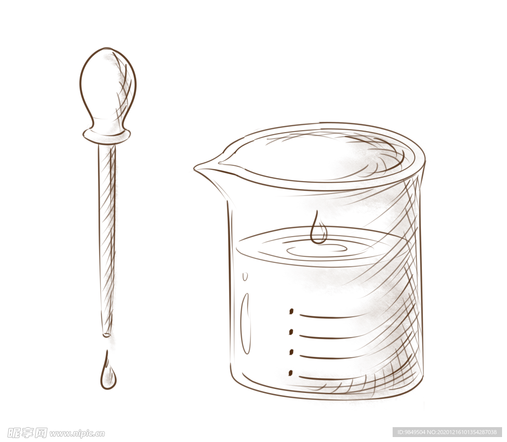 滴管烧杯化学实验器材PNG