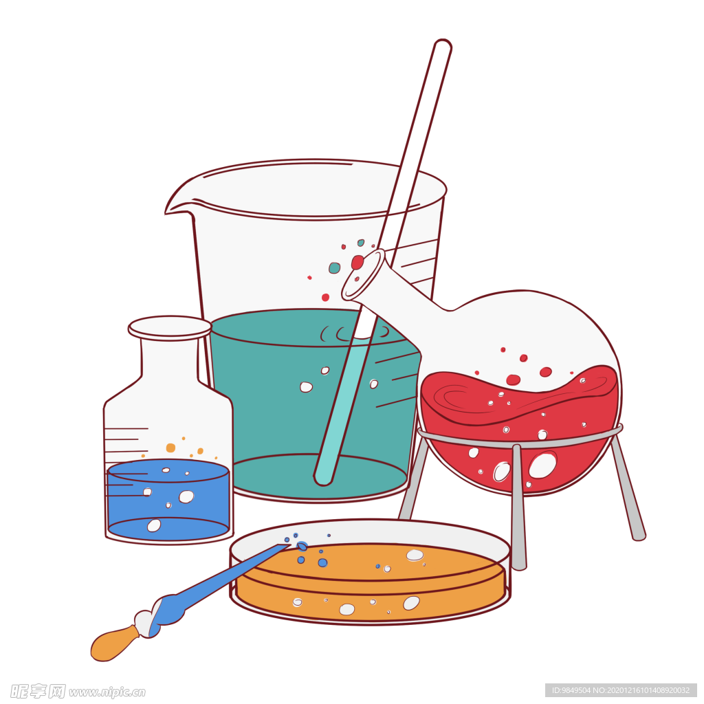 科学化学实验器材PNG