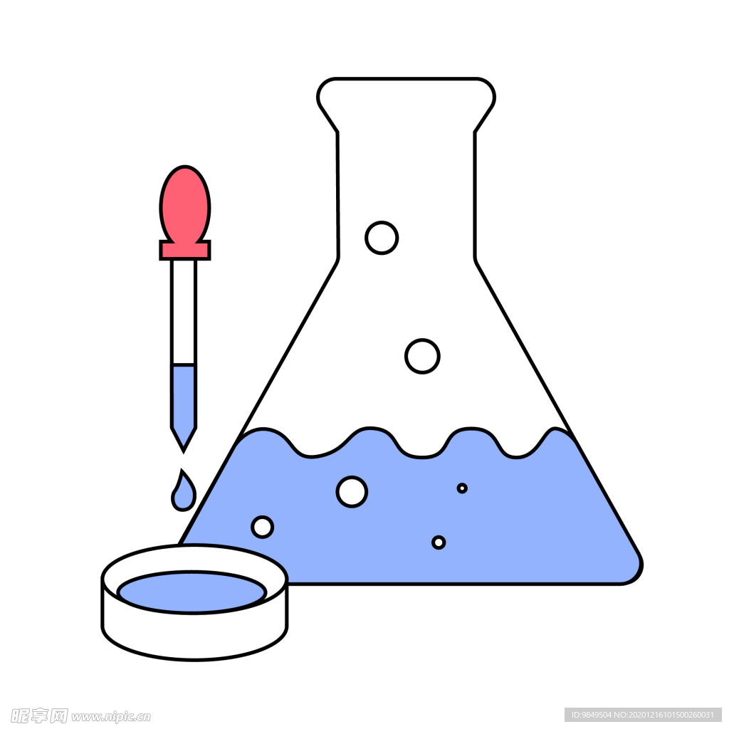 锥形瓶化学实验器材PNG