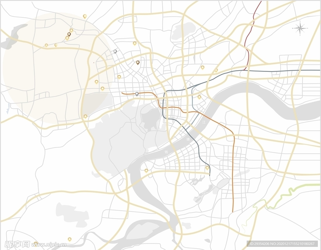 区位图图片图形 区域线图