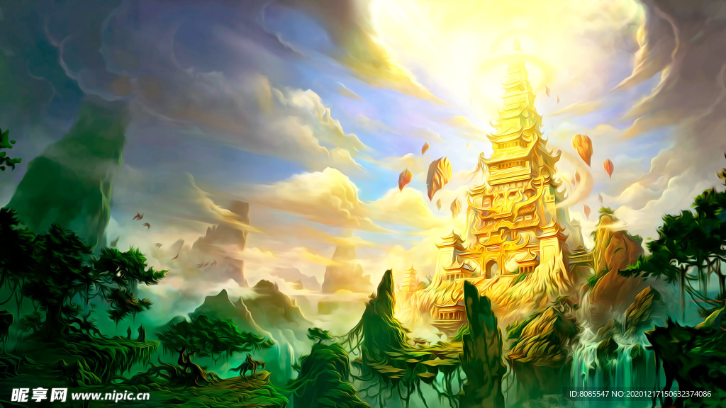 游戏场景  油画