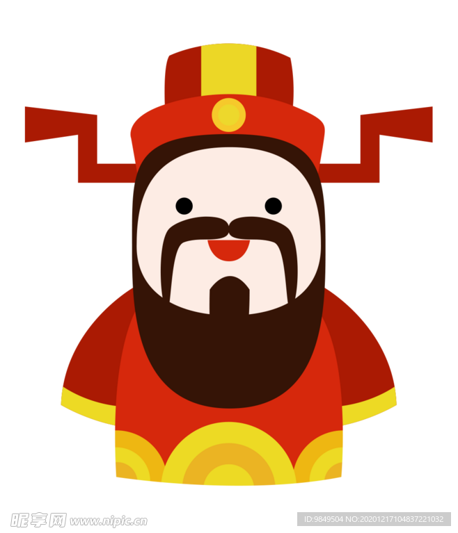 新年财神拜年PNG素材