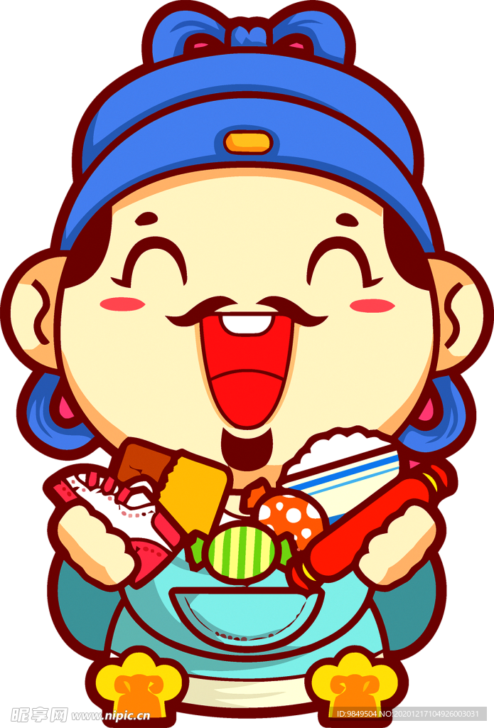 新年财神拜年PNG素材