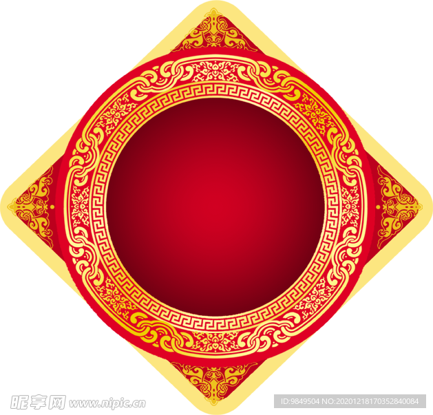 新年灯笼背景元素PNG素材