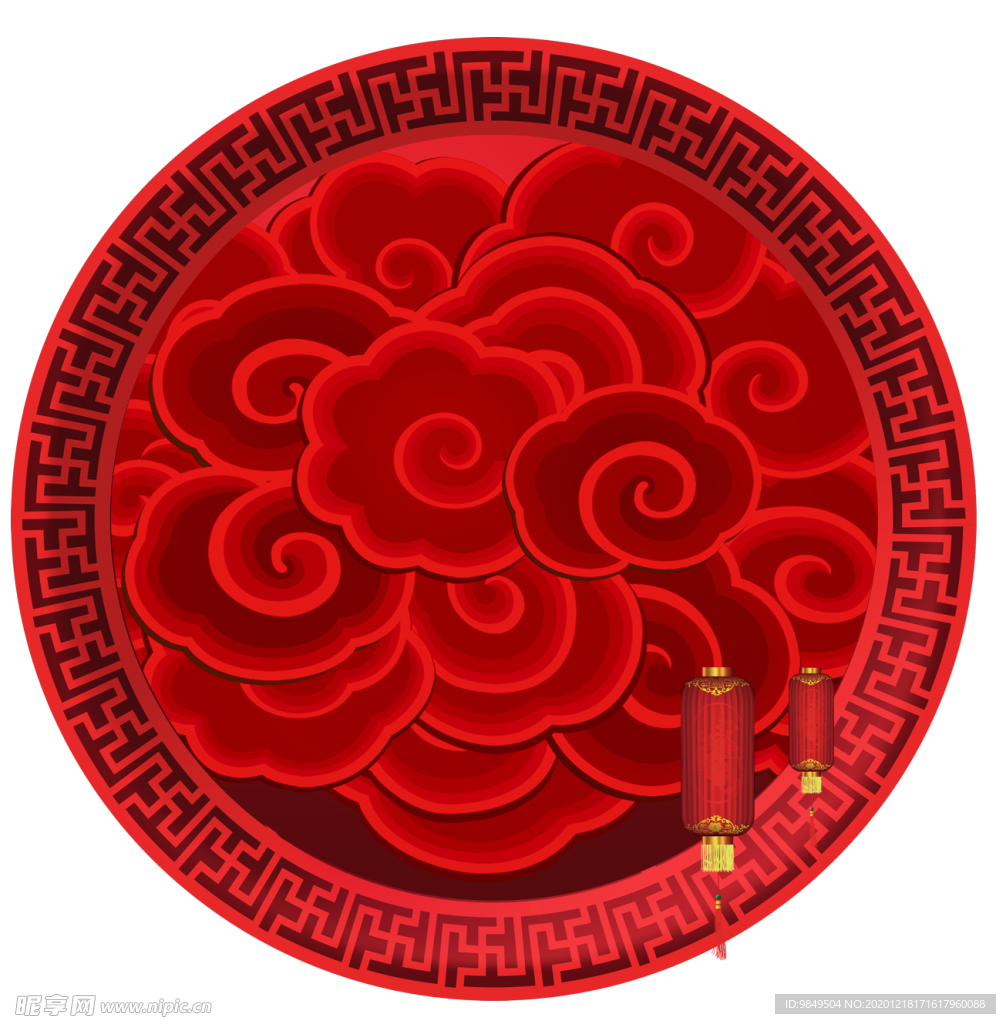 新年海报背景元素PNG素材