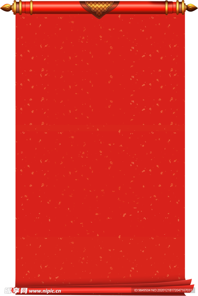 新年卷轴  背景元素PNG素材