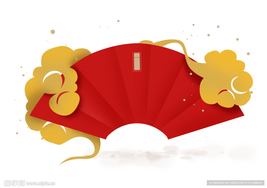 新年海报扇形元素PNG素材