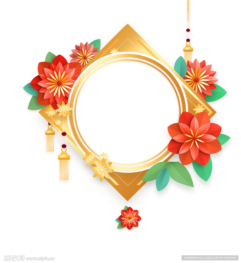 新年海报背景元素PNG素材