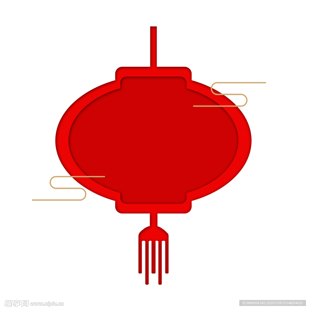 新年灯笼背景元素PNG素材