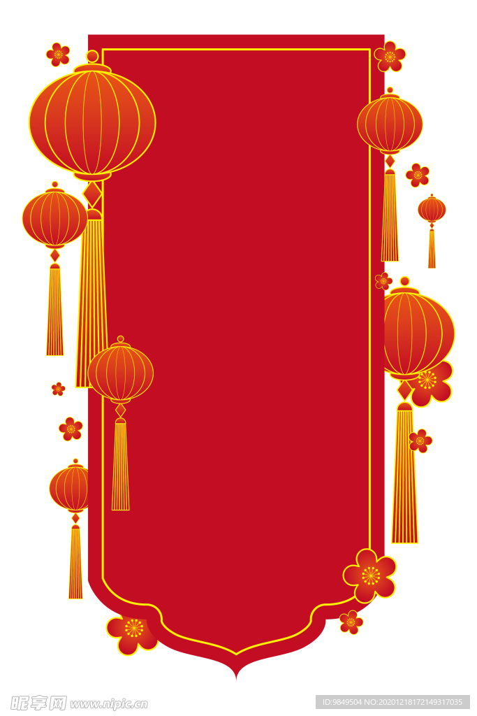 新年灯笼背景元素PNG素材