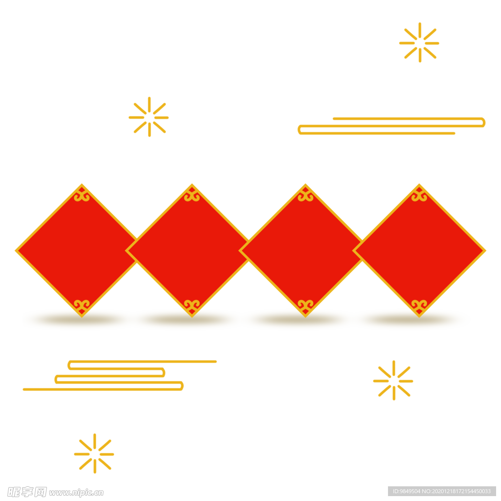 新年海报背景元素PNG素材
