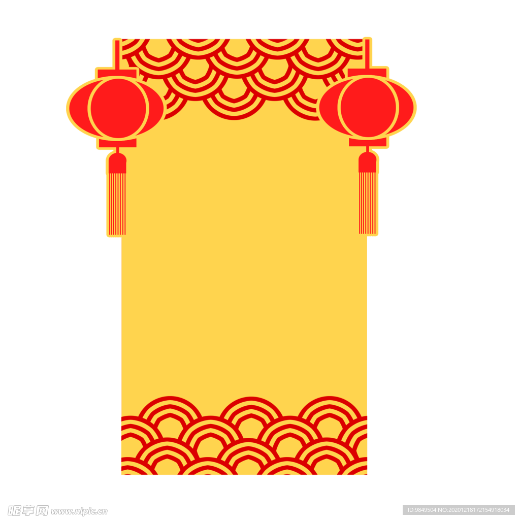 新年灯笼背景元素PNG素材