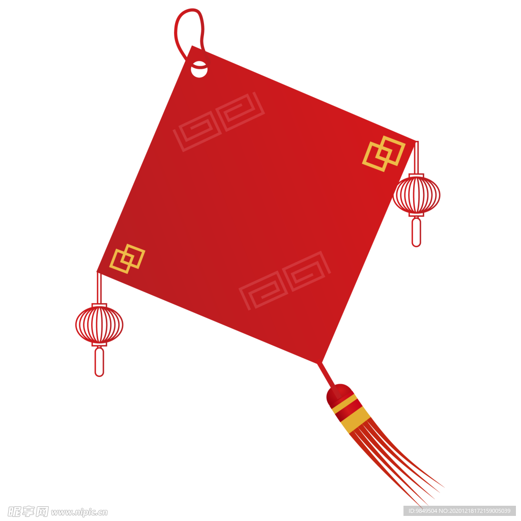 新年灯笼背景元素PNG素材