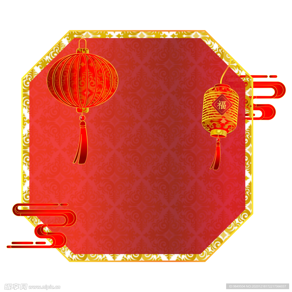 新年海报背景元素PNG素材