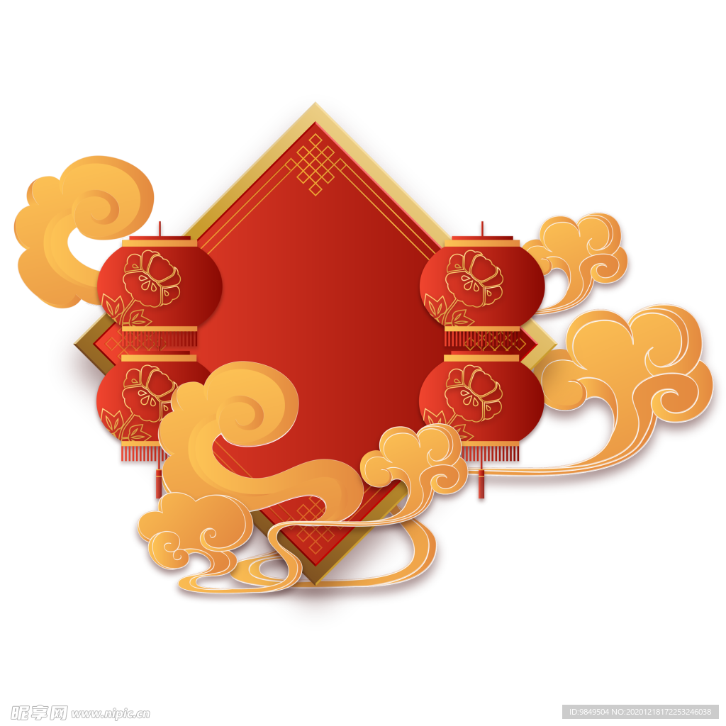 新年海报背景元素PNG素材