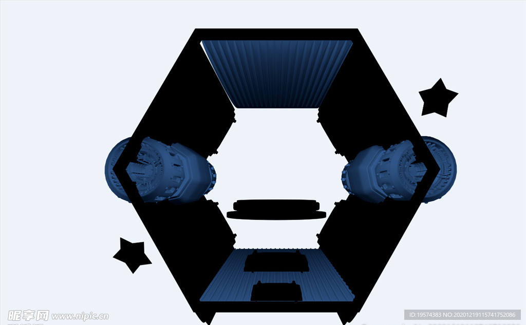 C4D 模型 抽象场景太空舱