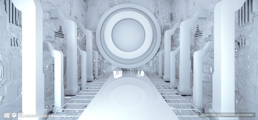 C4D 模型 抽象场景空间白色