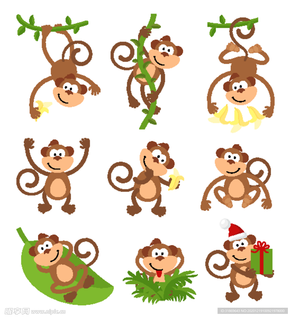 卡通动物 猴子