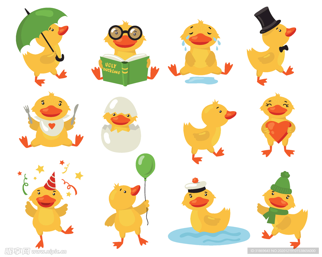 卡通动物 鸭子